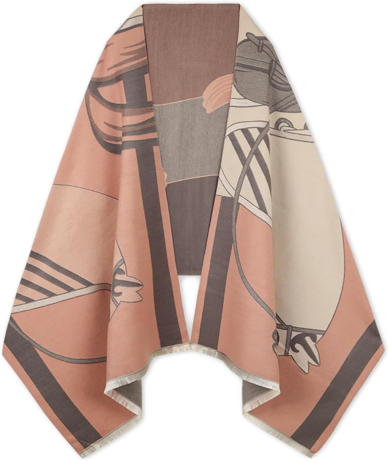 EXTREE Scarfs for Women Pashmina Silky Shawl Wrap for Evening Dressing Blanket Open Front Poncho Cape - Image 1